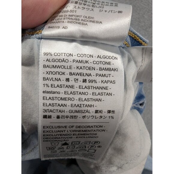 Levis Wedgie Icon Fit Jeans Womens 27 Light Wash High Rise Button Fly Raw Hem - Picture 15 of 16